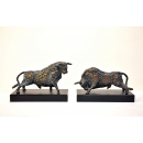 銅雕-野牛對(鬥牛)雕塑擺飾 (y14884  銅雕系列 銅雕動物)/一對